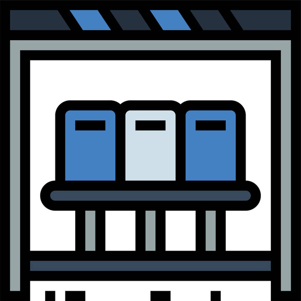 icône de jeux de compétition de banc dans le style de contour rempli - Vecteur, image