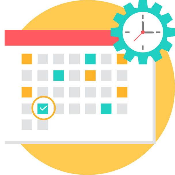 calender date day icon in flat style - Vector, Image