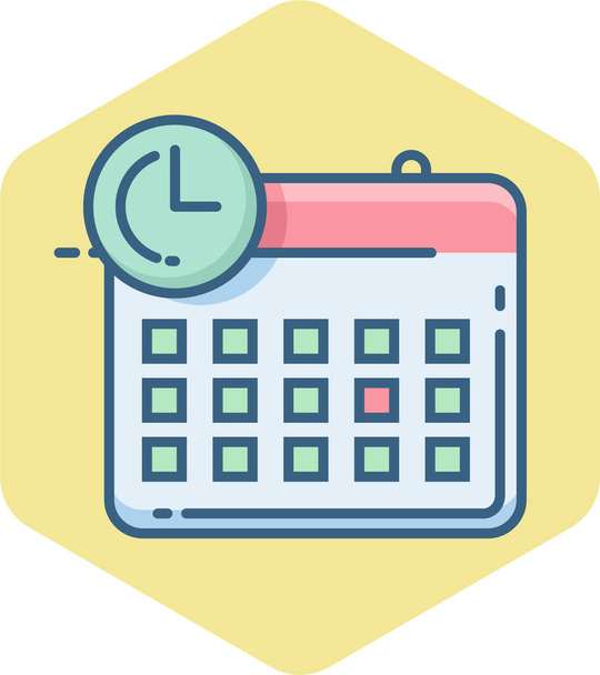 icono del mes del día calendario en estilo de contorno lleno - Vector, Imagen