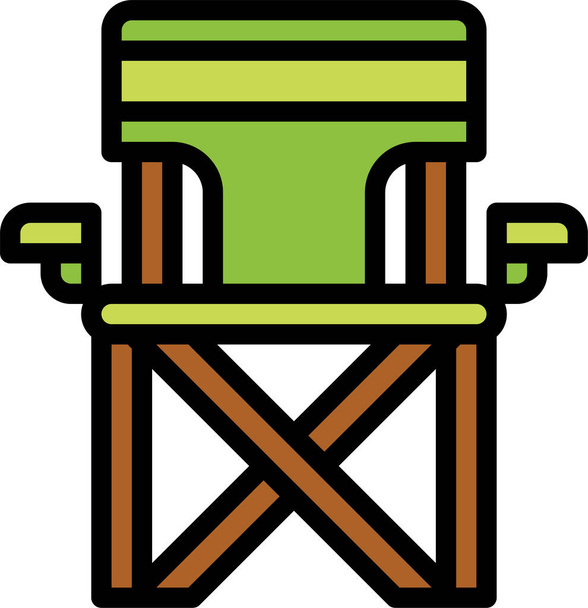 camping chair chairs icon in filled-outline style - Вектор, зображення