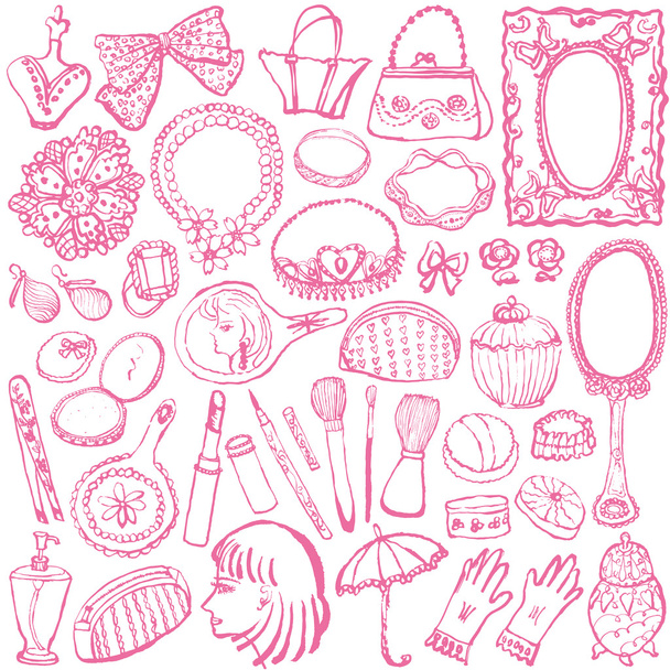 Girly illustrations. - Vector, Image
