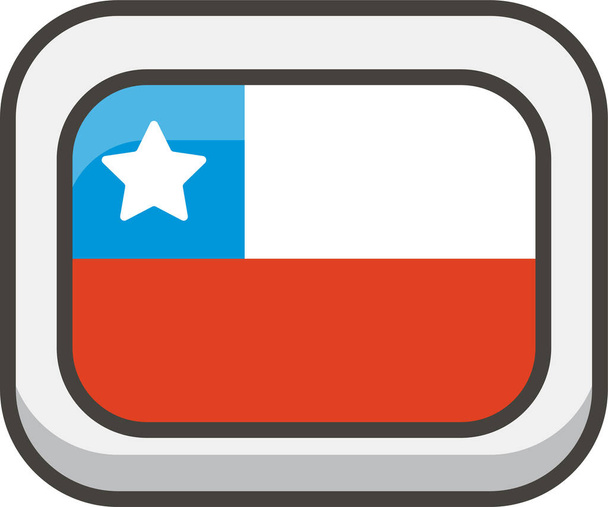 chile flag filled-outline icon in filled-outline style - Vektor, Bild