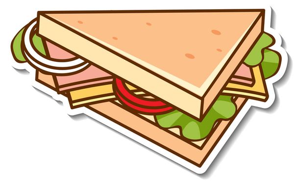Adesivo design con un panino isolato illustrazione - Vettoriali, immagini