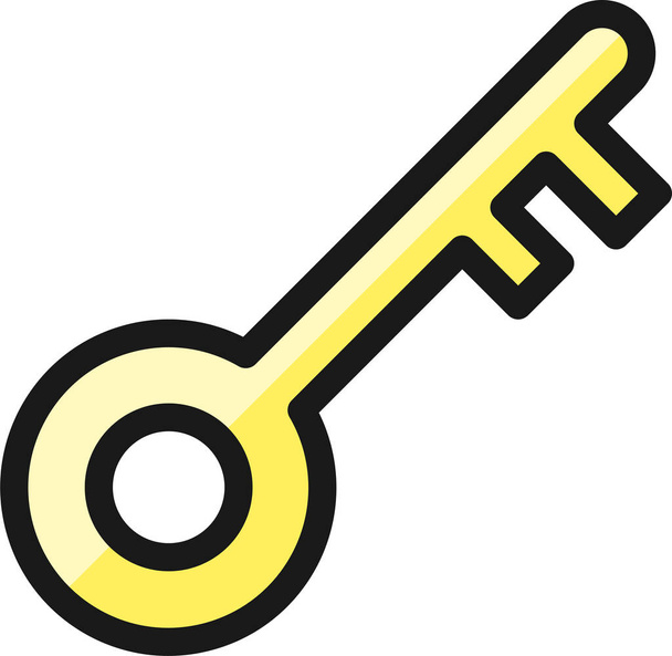 login key filled-outline icon in filled-outline style - Vector, Imagen