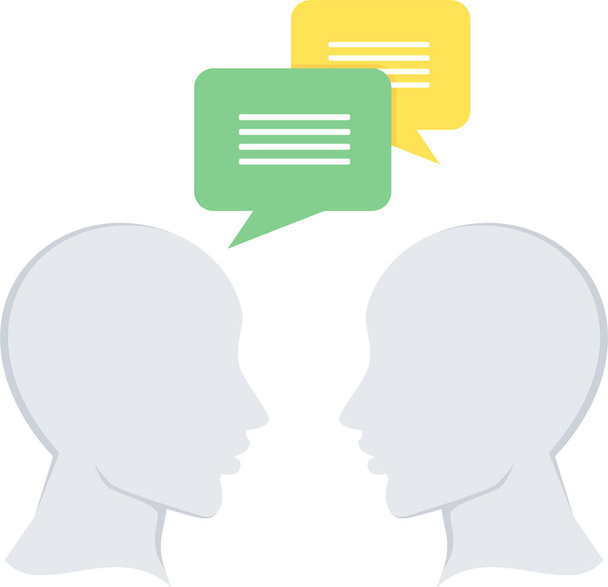 ícone de comunicação bate-papo de discussão em estilo plano - Vetor, Imagem