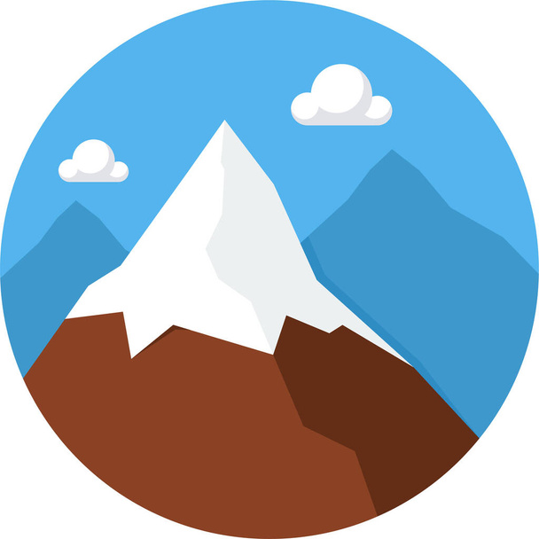 hill hills mountain icon in flat style - Vector, Image