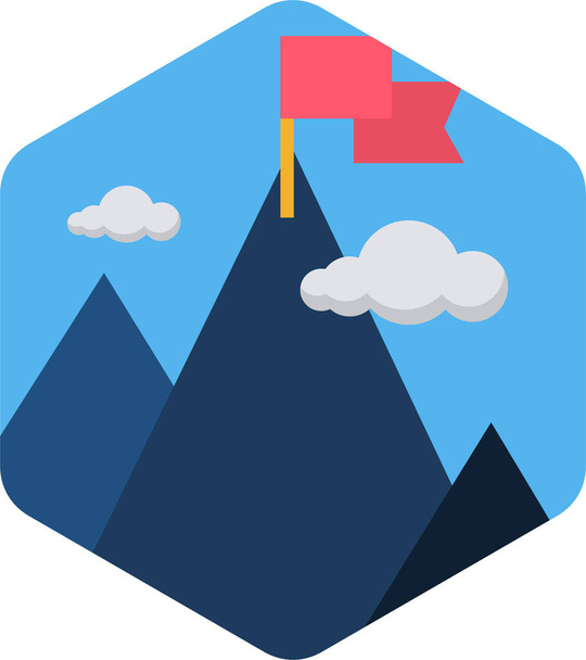 delivery mountain commerce icon in flat style - Vector, Image