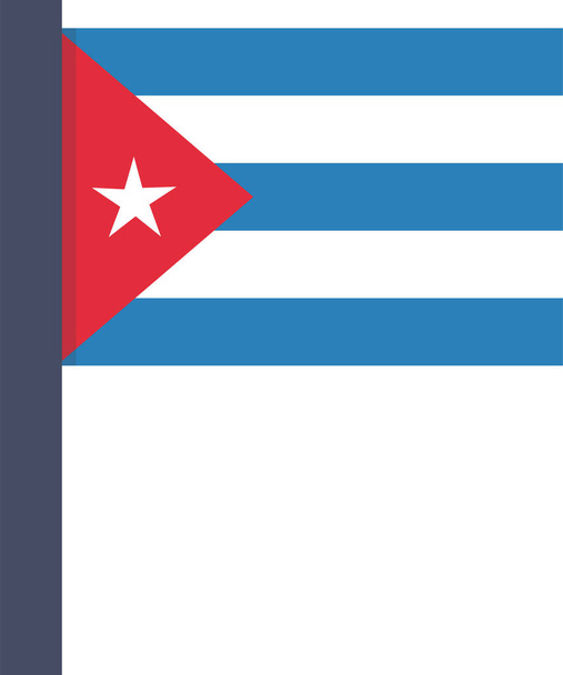 país icono de la bandera de Cuba en estilo plano - Vector, Imagen