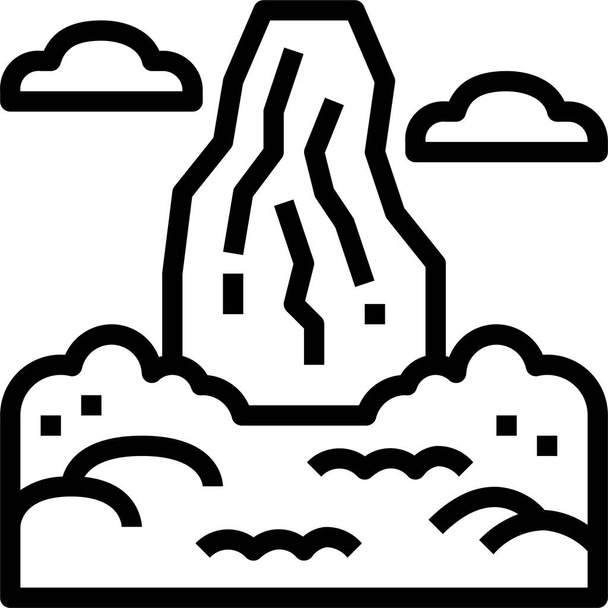 forest mountain pico cao icon in outline style - Vector, Image