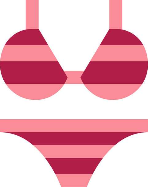 ikona damskiego stylu bikini w płaskim stylu - Wektor, obraz