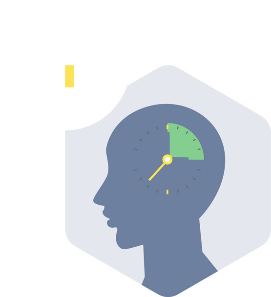 načasování kreativní ikona mozku v plochém stylu - Vektor, obrázek
