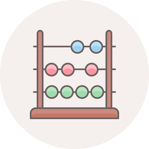 abacus ícone de aprendizagem da educação em estilo de esboço preenchido - Vetor, Imagem