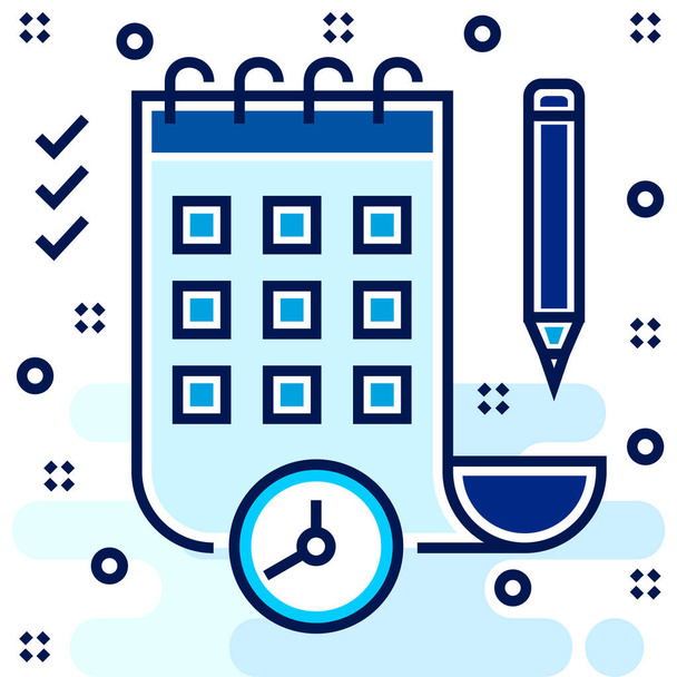 calender date day icon in filled-outline style - Vector, Image