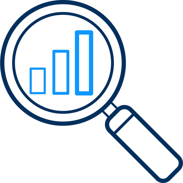 zoom analysis analytics icon in outline style - Vector, Image