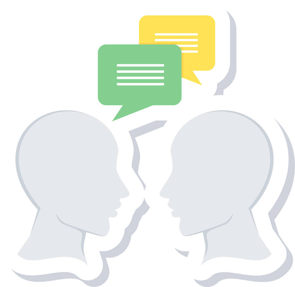 Diskussionschat-Kommunikations-Ikone im flachen Stil - Vektor, Bild