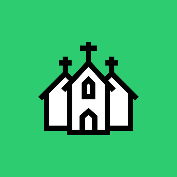 Aufbau christlicher Ikone im Umrissstil - Vektor, Bild