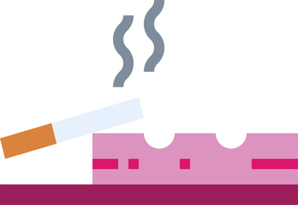 τασάκι κάπνισμα εικονίδιο σε επίπεδη στυλ - Διάνυσμα, εικόνα