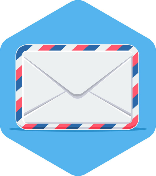 иконка почтового сообщения в плоском стиле - Вектор,изображение