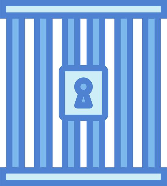 икона тюремной охраны тюрьмы в стиле заполненного плана - Вектор,изображение