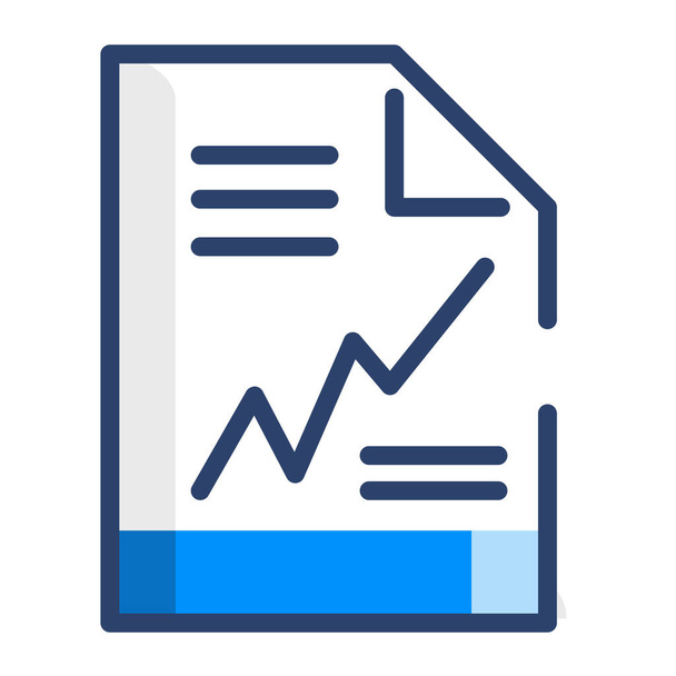 document growth report icon in filled-outline style - Vector, Image
