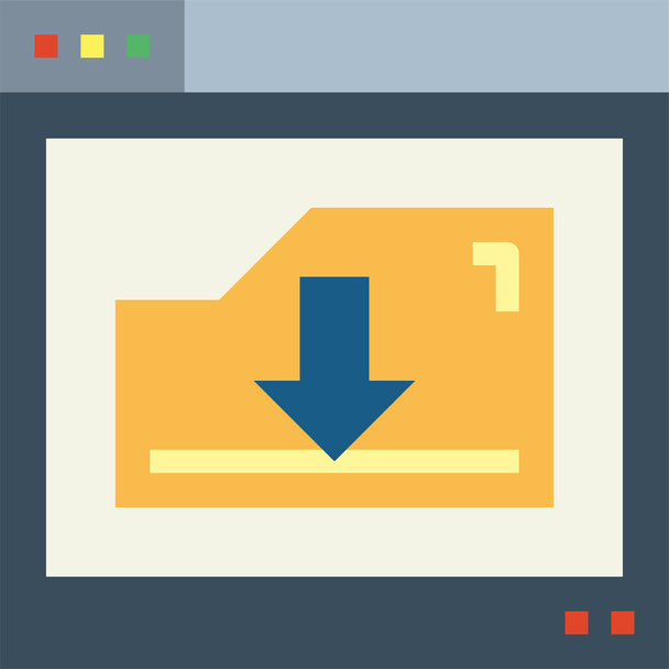 arrows download multimedia icon in flat style - Vecteur, image