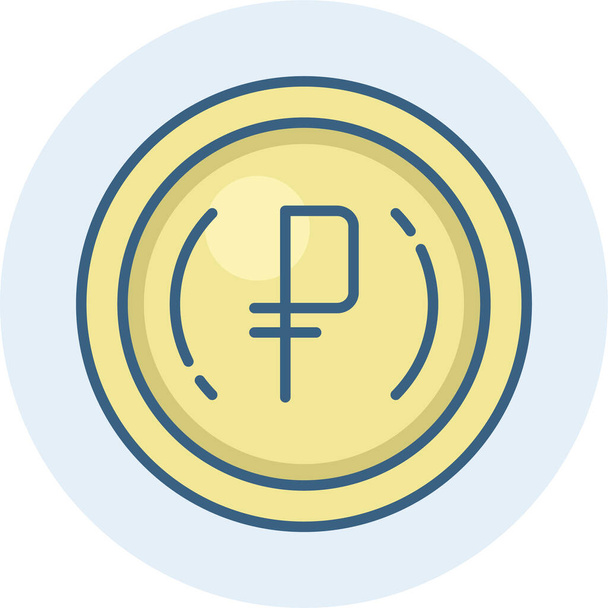 peso philippine phillipine peso icon in filled-outline style - ベクター画像