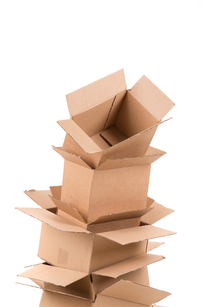 Pile of open cardboard boxes - Foto, imagen