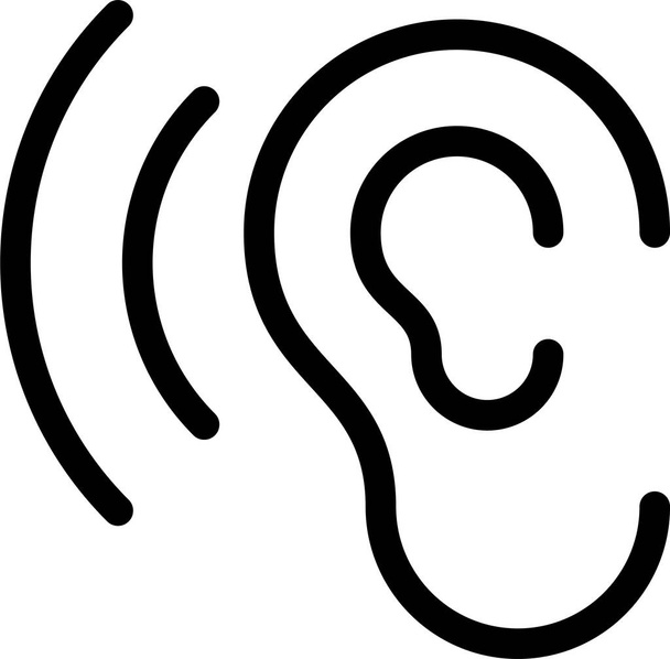 ακουστικό αυτί ακούσει εικονίδιο σε στυλ περίγραμμα - Διάνυσμα, εικόνα
