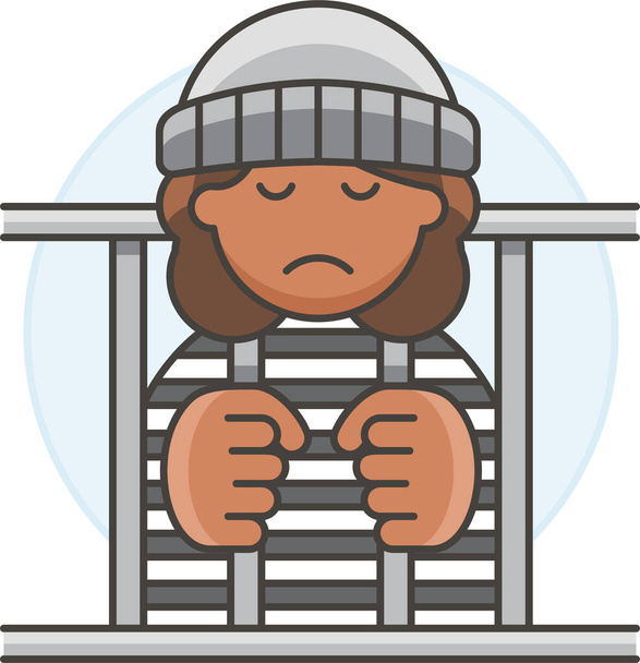 Celda convicto icono del crimen en la categoría de aplicación de la ley - Vector, Imagen