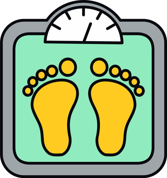 calculator machine weight icon in filled-outline style - Vector, Image