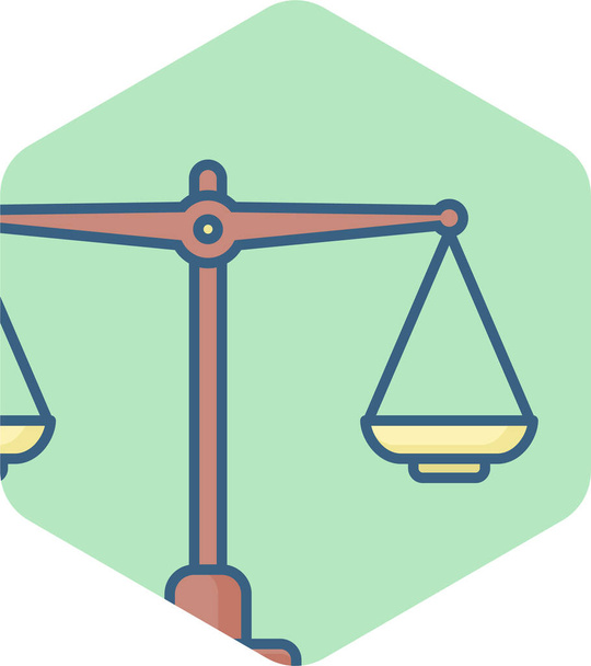 ζυγαριά ισορροπία εικονίδιο της δικαιοσύνης σε στυλ γεμάτο περίγραμμα - Διάνυσμα, εικόνα