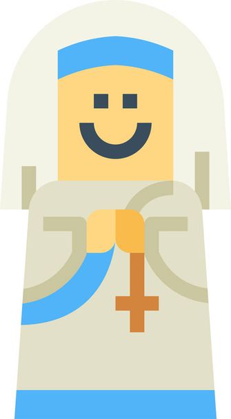 mother nun people icon in flat style - Vector, Image