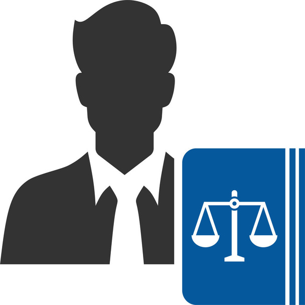 lawyer bylaw judge icon in solid style - Vector, Image