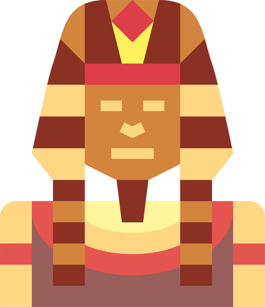 kultur egipskich etnicznych ikona w stylu płaskim - Wektor, obraz
