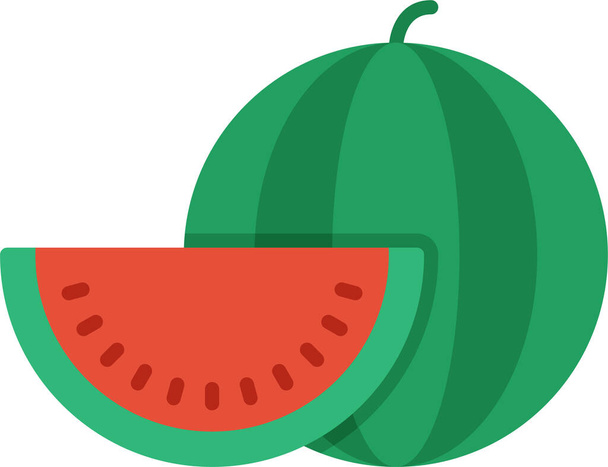 ícone de água de melão de frutas em estilo plano - Vetor, Imagem
