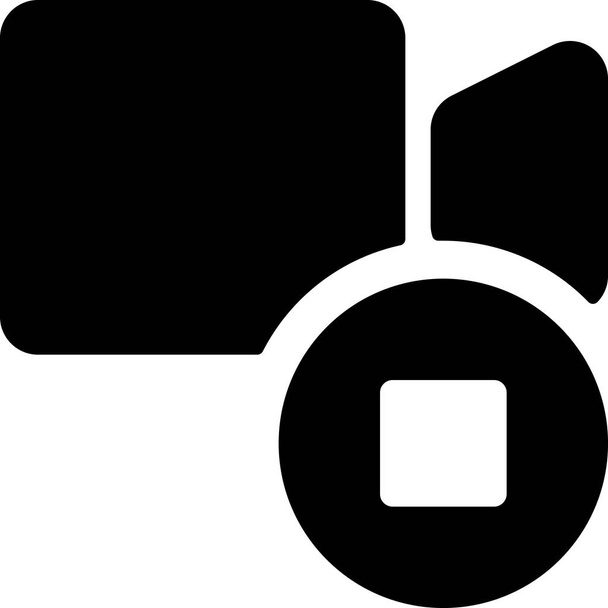 controlla l'icona di arresto della fotocamera in stile solido - Vettoriali, immagini