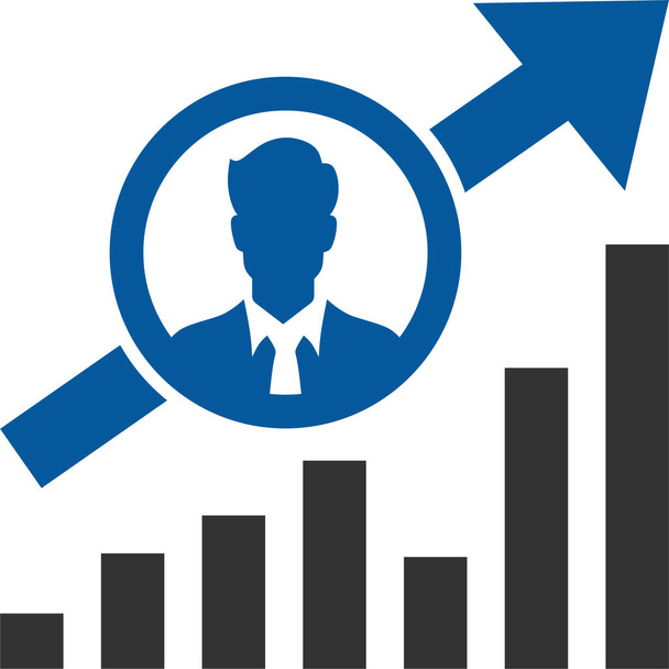career growth development icon in solid style - Vector, Image