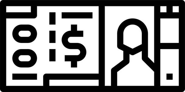 icône d'argent de billet de peso dans le style de contour - Vecteur, image
