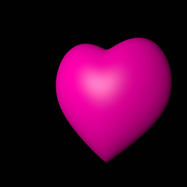 Cartoon hearts love on black background. Colorful. Raster. - Photo, Image