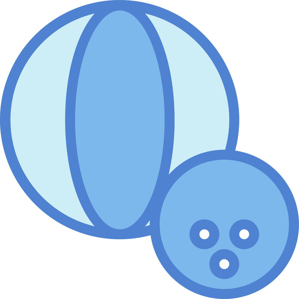 bola bolas ícone de esportes em estilo de esboço preenchido - Vetor, Imagem
