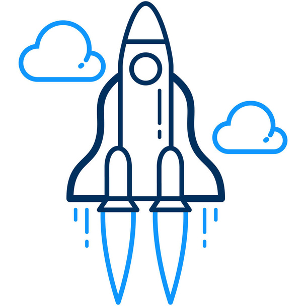 üzleti start rakéta ikon körvonalazott stílusban - Vektor, kép