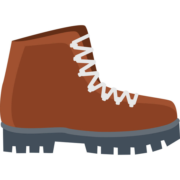 shoe hiking shoe hiking boot icon in flat style - Вектор,изображение