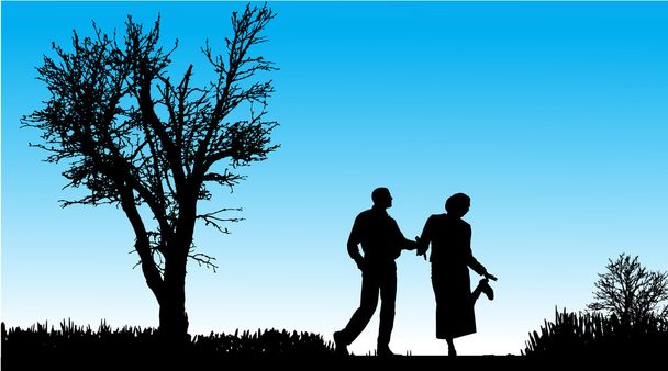 Vector silhouette of couple. - Vector, Image