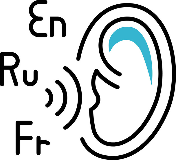 ušní sluch cizí ikona - Vektor, obrázek