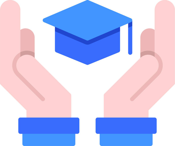 degree graduation hand icon in education-school-learning category - Vector, Image