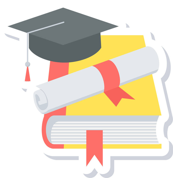diploma diploma icoon in vlakke stijl - Vector, afbeelding