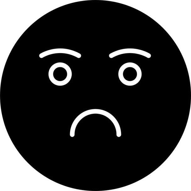 emoji emotie gevoel icoon in solide stijl - Vector, afbeelding