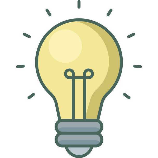 bulb light electric icon in filled-outline style - Vetor, Imagem
