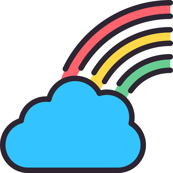 regenboog spectrum wolk pictogram - Vector, afbeelding