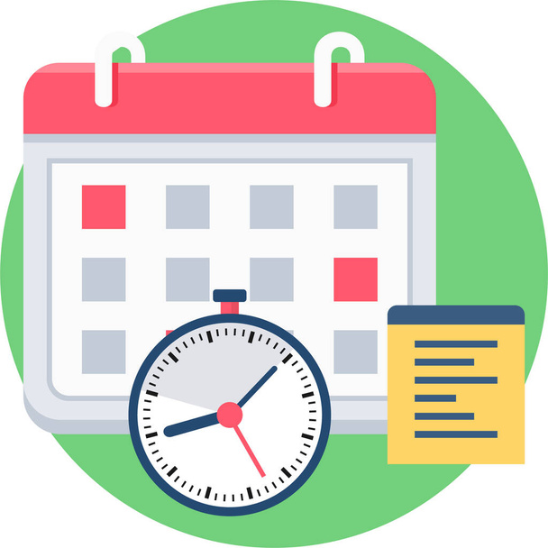 ícone de data calendário de nomeação em estilo plano - Vetor, Imagem